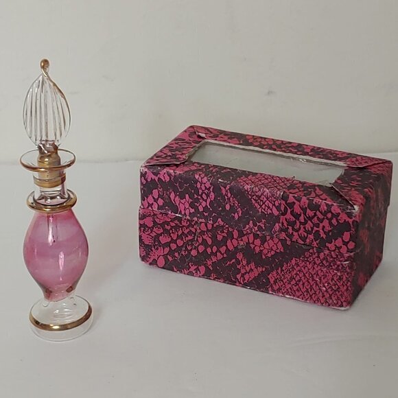 Vintage Glass Mini Perfume Bottle Eastern Boho 2 Piece NIB - Picture 8 of 8